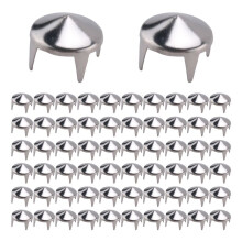 100 Silver Copper Round Cone Rivet Spike Studs Spots DIY Rock Punk 8mm