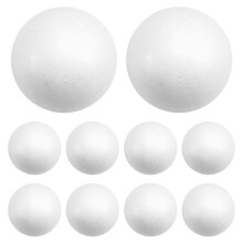 10 x Weihnachtsdekoration Modellierung Handwerk Polystyrol Schaum Kugel Sphaere 6cm --- Weiss