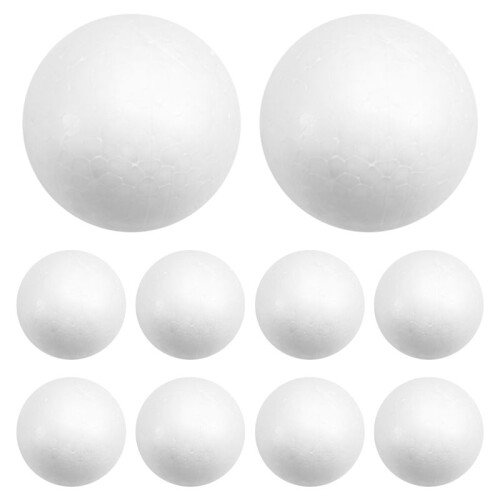 10 x Christmas Decoration Modelling  Polystyrene Foam  Sphere 6cm---White