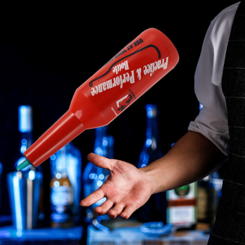 Flair Bartender Bartending Practice Bar Pub Bottle Wine Cocktail Shaker - Red 1