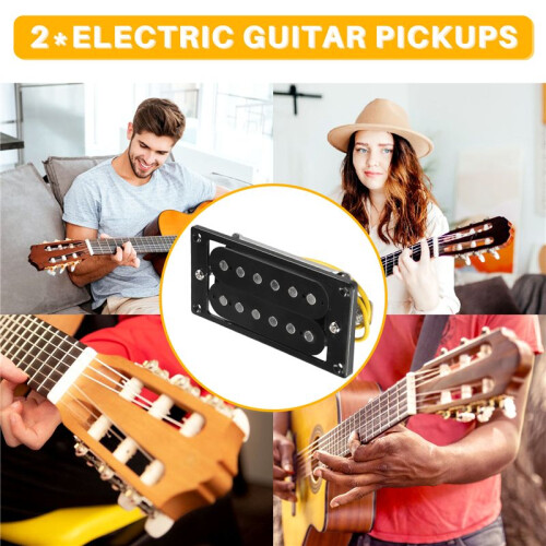 2St(1 Set)Svart Humbucker Double Coil Elgitarr Pickuper + Ramskruv 1
