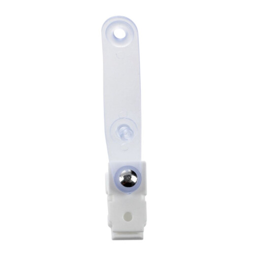 20 Pcs Plastic ID Card Name Tag Holder Badge Strap Clip White Clear 2