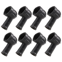 8 Pcs 15mm x 8mm Black Smoking Pipe Shaped PVC Battery Terminal Insulating Covers Boots