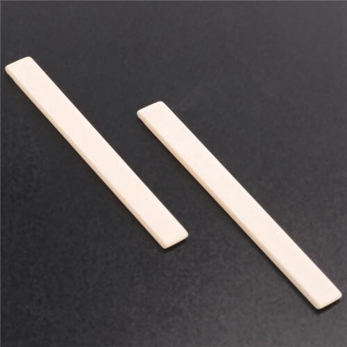 2 Pcs Spare Part Beige Plastic Bridge Saddle Nut for Classical Guitar 2