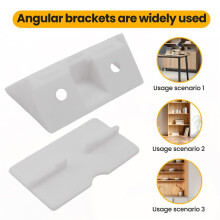 Furniture Cabinet Fastener Corner Braces Angle Brackets White 10pcs