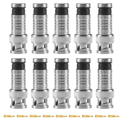 10 pcs BNC Compression Connector for Coax RG59 Cable CCTV Cameras 1
