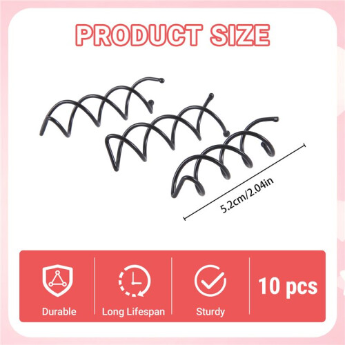 10 Pieces epingle en spirale (Noir) 1