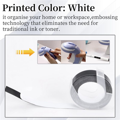 6 Pcs Label Tape Compatible with  Embossing Label Tape for  Label Maker 1880  E-101 9mm x