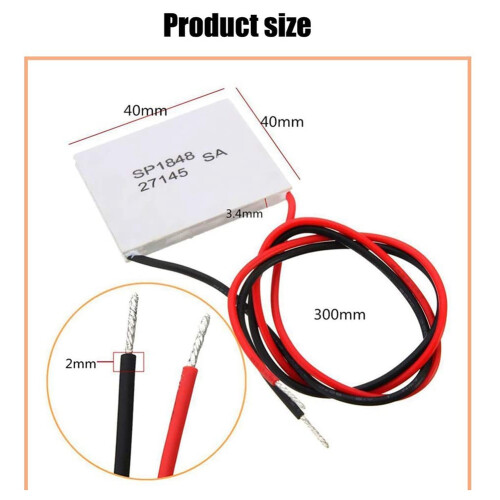 2Pcs 40X40mm Thermoelectric Power Generator SP1848-27145 Peltier TEG Module 2