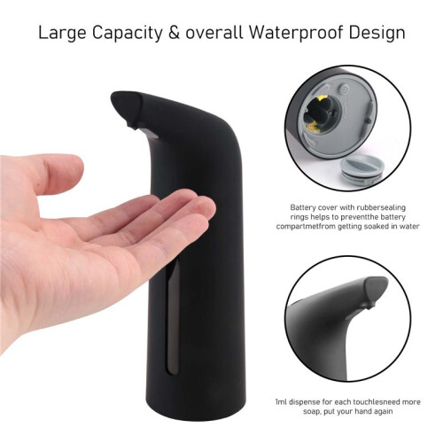 Black Automatic Soap Dispenser Touchless, Auto Liquid Soap Dispenser for Kitchen Bathroom 400Ml 1