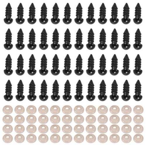 Olhos de Crochê de SegurançA de PláStico 100 PeçAs a Granel com 100 PeçAs Arruelas para Artesanato de Crochê (0,24 Polegadas/6 Mm)