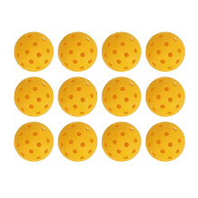 12 Stück 74mm Gelbe PE Kunststoff Pickleballs mit 40 Löchern Hohe Elastizität Für den Außenbereich