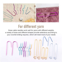 18 Pieces Cable Stitch Holders Aluminum Cable Needles Bent Yarn Needles Cable Stitch Knitting Needles