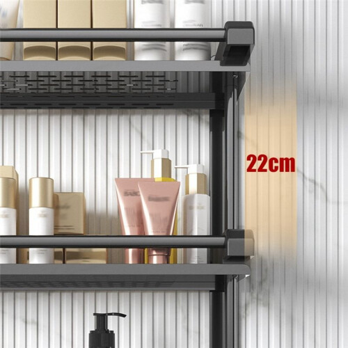Bathroom Shelf Organizer - 2 Tier Storage Shelf with Adjustable Hook Wall Mounted Shelf Rack, Use for Bathroom-A