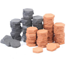 40PCS 1/16 Scale Simulation Miniature Hexagon Red Brick Model for DIY Fairy Dollhouse Garden Accessories Toy Brick Red