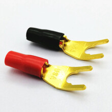 8Pcs/4Pairs "Y" "U" Spade Banana Connectors Gold Plated Solderless Fork Speaker Banana Plug Adapter