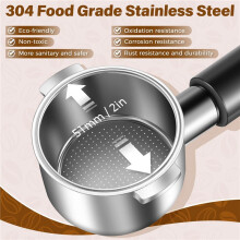 51mm Portafilter for ECP3420 EC155 BCO430 EC260, 51mm Bottomless Portafilter 2 Ears Replacement Parts