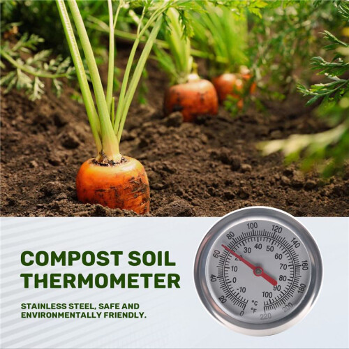 TermôMetro de Solo de Composto de Haste Longa - AçO InoxidáVel de Resposta RáPida 20 Polegadas - Sonda de MediçãO - Fahrenheit e Celsius 2