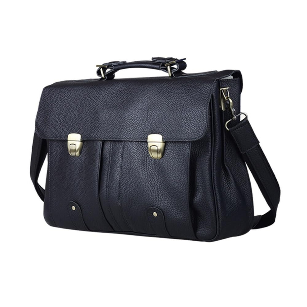 Leather Briefcase For Men, 15.6Inch Laptop Bag, Attache Case, Office Tote, Black 9365049755238
