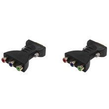 2X 3 RCA RGB Female to HD 15-Pin VGA Style Component Video Jack Adapter Conventer