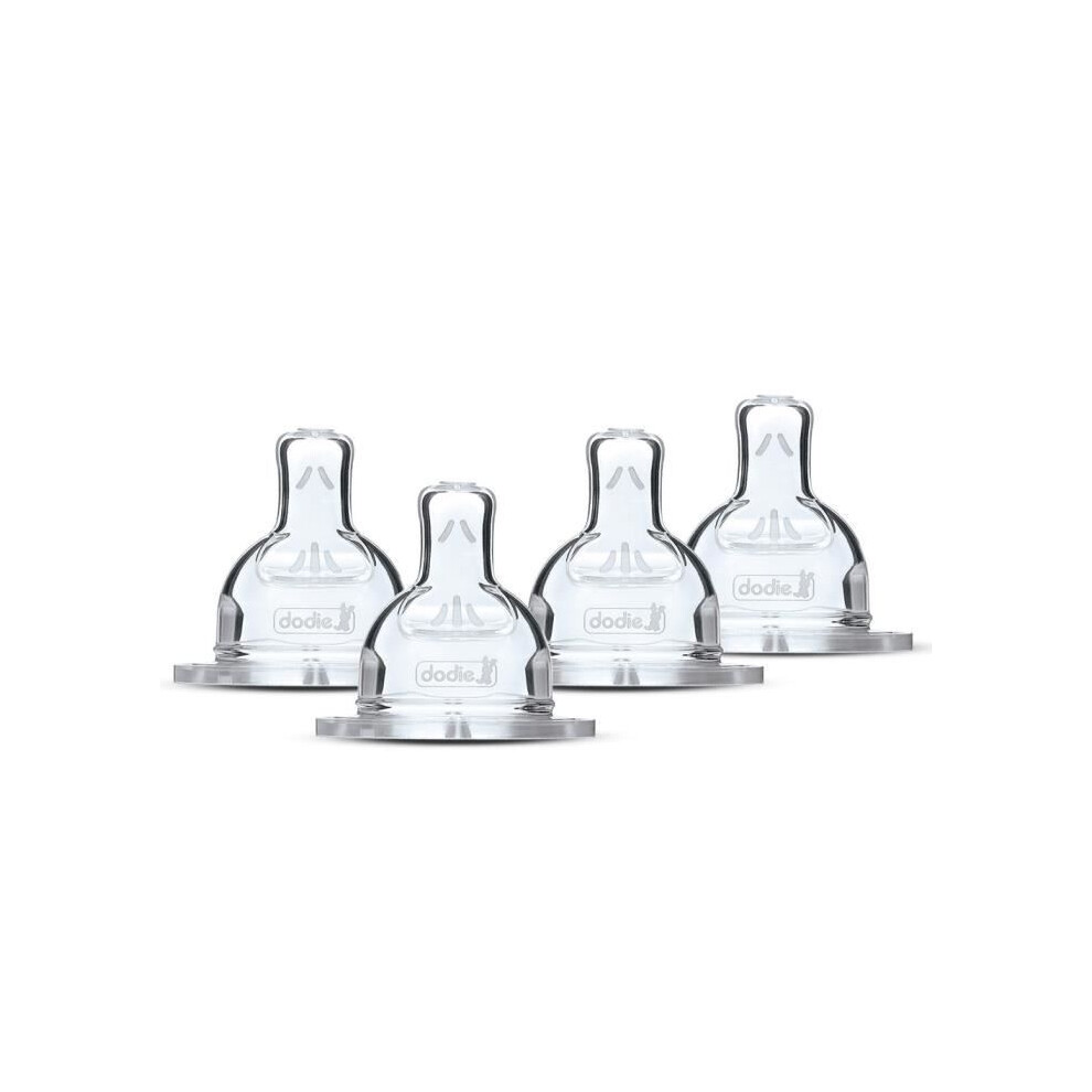 Dodie Set Of 4 Sensation Flat Pacifiers - Flow Rate 1