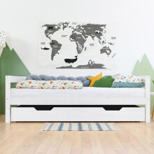 Cama de rodízio - branco para cama 90 x 190 cm