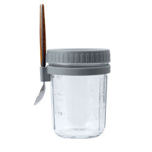 1 Contenitore per Tazza da Colazione, Contenitore Ermetico per Farina D'Avena con Coperchio e Cucchiaio, Tazza per Farina D'Avena Portatile per
