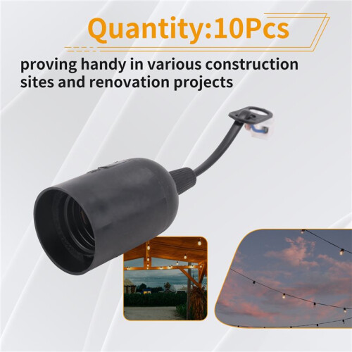 10 Pièces E27 Support de Lampe Douille de Construction Support de Lampe Bricolage Chantier de Construction Douille Rénovation Douille Éclairage 2
