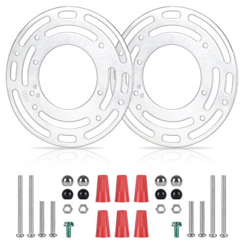 2 Pack Light Fixture Mounting Brackets, Ceiling Light Mounting Plate, Wall Light Mount Blocks with Screw and Nuts 1