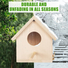 Outdoor Bird Houses Transparent Wooden Bird House for Outside,Hanging Birdhouse