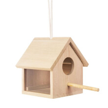 Outdoor Bird Houses Transparent Wooden Bird House for Outside,Hanging Birdhouse