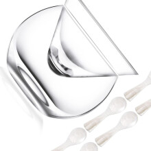 Clear Glass Caviar Serving Dish Tray with Spoons for Small