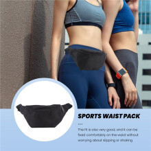 Borsa pacchetto di Fanny Hip Portafoglio Vita Festival Borsellino del denaro di sport della cinghia vacanze Bambini Nero