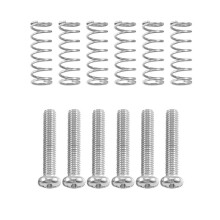 6 Pcs Electric Guitar Tremolo Bridge String Saddles Mount Adjust Conical Spring and Screws Silver