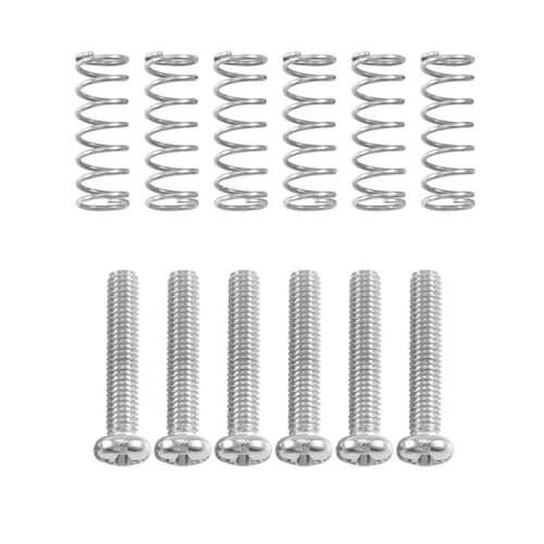 6 Pcs Electric Guitar Tremolo Bridge String Saddles Mount Adjust Conical Spring and Screws Silver