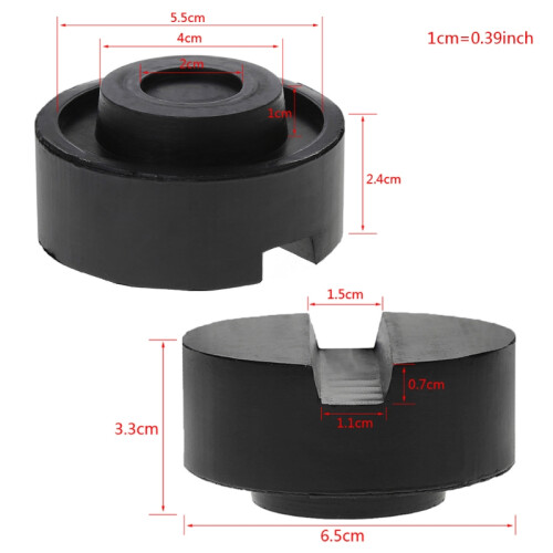 Black Rubber Slotted Floor Jack Pad Frame Rail Adapter For Pinch Weld Side Pad 1