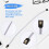50CM  3.0 III SATA3 7pin Data Cable Right Angle 6Gb/s SSD Cables HDD Hard Disk Data Cord with Nylon Sleeved(White) 3