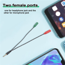 1 Stuks Kabeladapter 2 in 1 Splitter 4-Polig 3,5 mm Audio-Oortelefoon-Headset Naar 2 Vrouwelijke Aansluitingen Hoofdtelefoon Microfoon Audiokabel