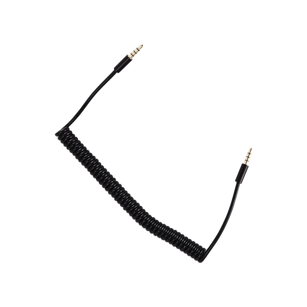 3.5Mm Male To Male Jack 4 Pole Extension Aux Audio Coiled Spiral Cable 1.5M 6032244185032