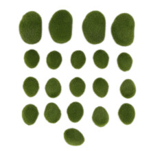 20 Pieces 2 Sizes Artificial Moss Rocks Decorative Faux Green Moss Covered Stones