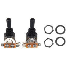 Métrique 3 Voies Court Siècle Guitare Guitare Électrique, Argent et Noir (Pack de 2)