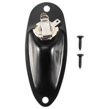 Svart Boat Style 1/4-Tums Gitarrupptagningsuttag IngåNgsuttag Kontaktuttag för Fd Strat-Gitarr