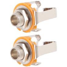 2Pcs 1/4 inch 6.35Mm Stereo Input Jack Plug Socket For Electric Guitar Bass, Guitar Pickup Output Jack, Guitar Parts