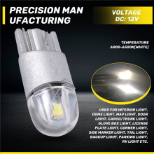 10Pcs 6000K Canbus T10 168 194 W5W Dome License Side LED Light Bulb White