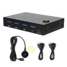 Edistyksellinen USB-kytkin kahdelle tietokoneelle, helppo kytkeä ja käyttää, LED-merkkivalo helppoon valvontaan, tukee HDMI-teräväpiirtoa,