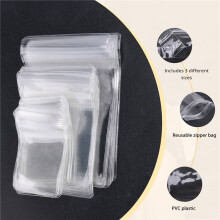 150Pcs 3 Sizes Clear Earring Bags, Waterproof Bags Thickened Reusable Storage Pouch for Jewelry Rings Necklace Bracelet