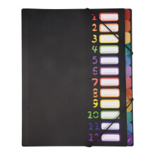 Aktenordner mit 24 Durchsichtigen Taschen, Erweiterbar, 12 Farbige Registerkarten, Für 300 Blatt, Aktenordner, Nummerierter Index auf Umschlag, 1