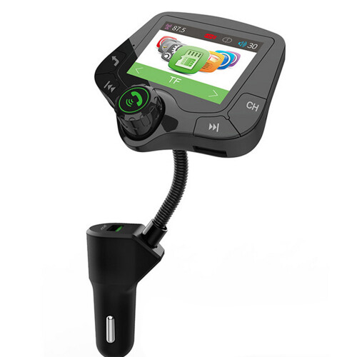 Ευέλικτος πομπός FM αυτοκινήτου Bluetooth με λαιμόκοψη, σχεδιασμός πλήρους έγχρωμης
