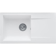 STRADOUR Built-in sink EINNA, in SOLID WHITE SMC - 17, 1 bowl, dimensions 78 * 43.5 cm, manual drainage