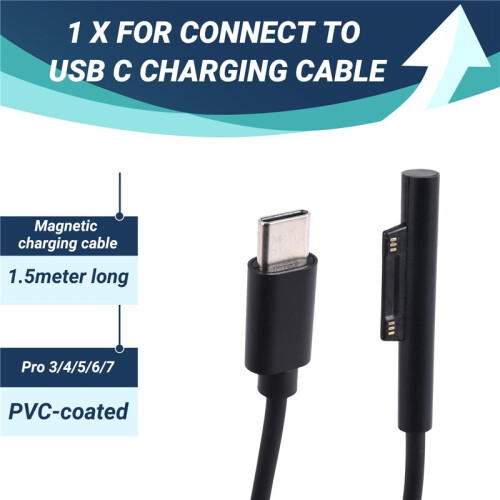 for Surface Connect to USB C Charging Cable Compatible for Surface Pro 3/4/5/6/7, Surface Laptop 3/2/1,Surface Go 2
